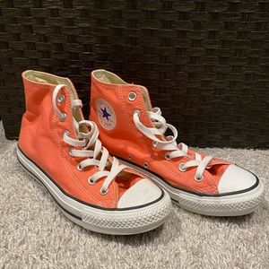 Peach converse all star high tops